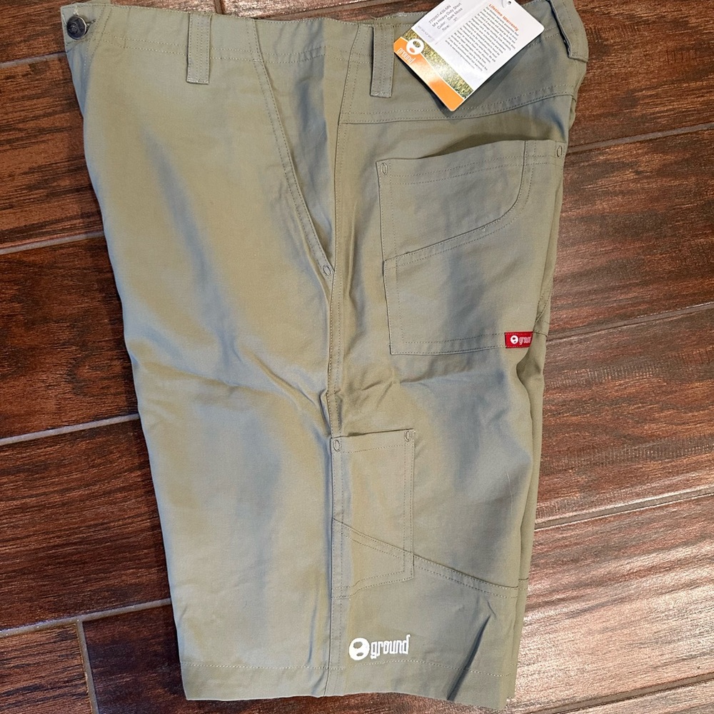 Ground Brand Men's Heavy Duty Cargo Shorts, Dark Moss, Waist 32